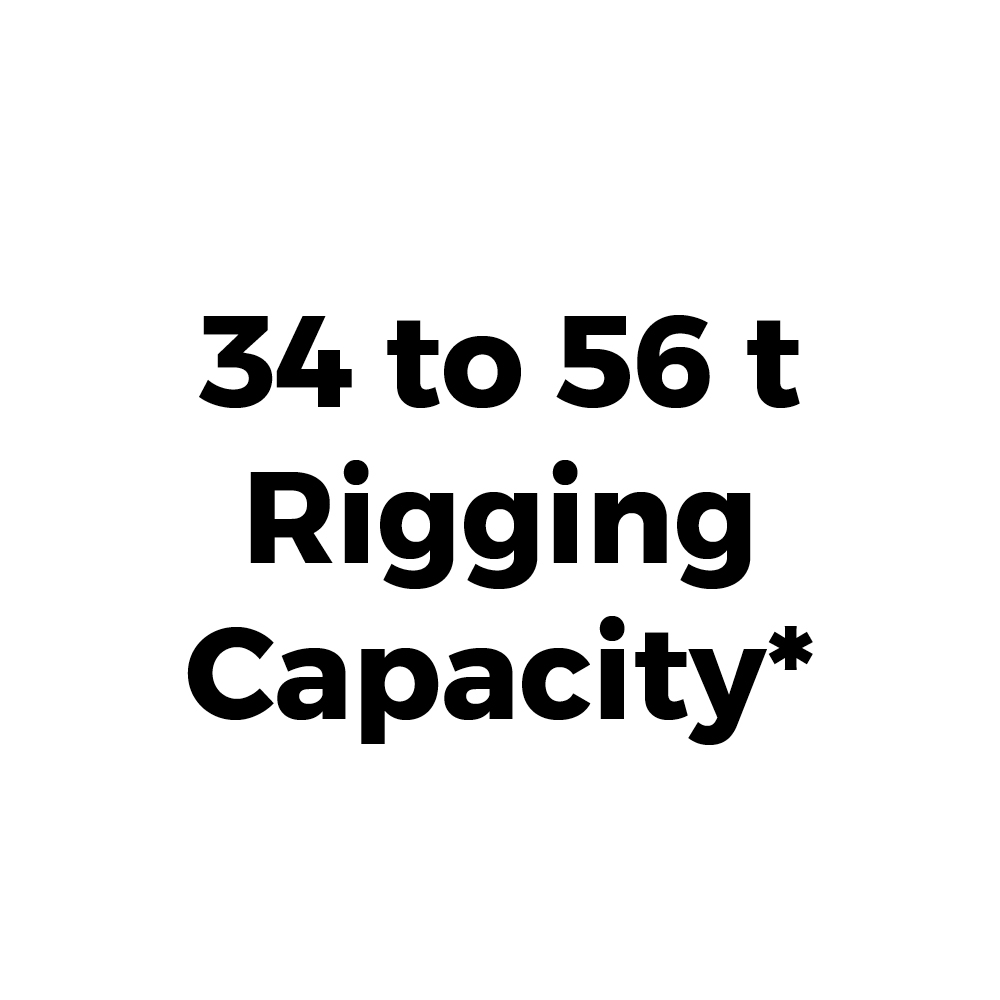 34 to 56 t Rigging Capacity*