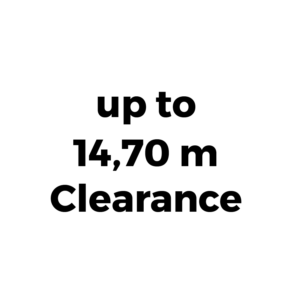 up to 14,70 m Clearance