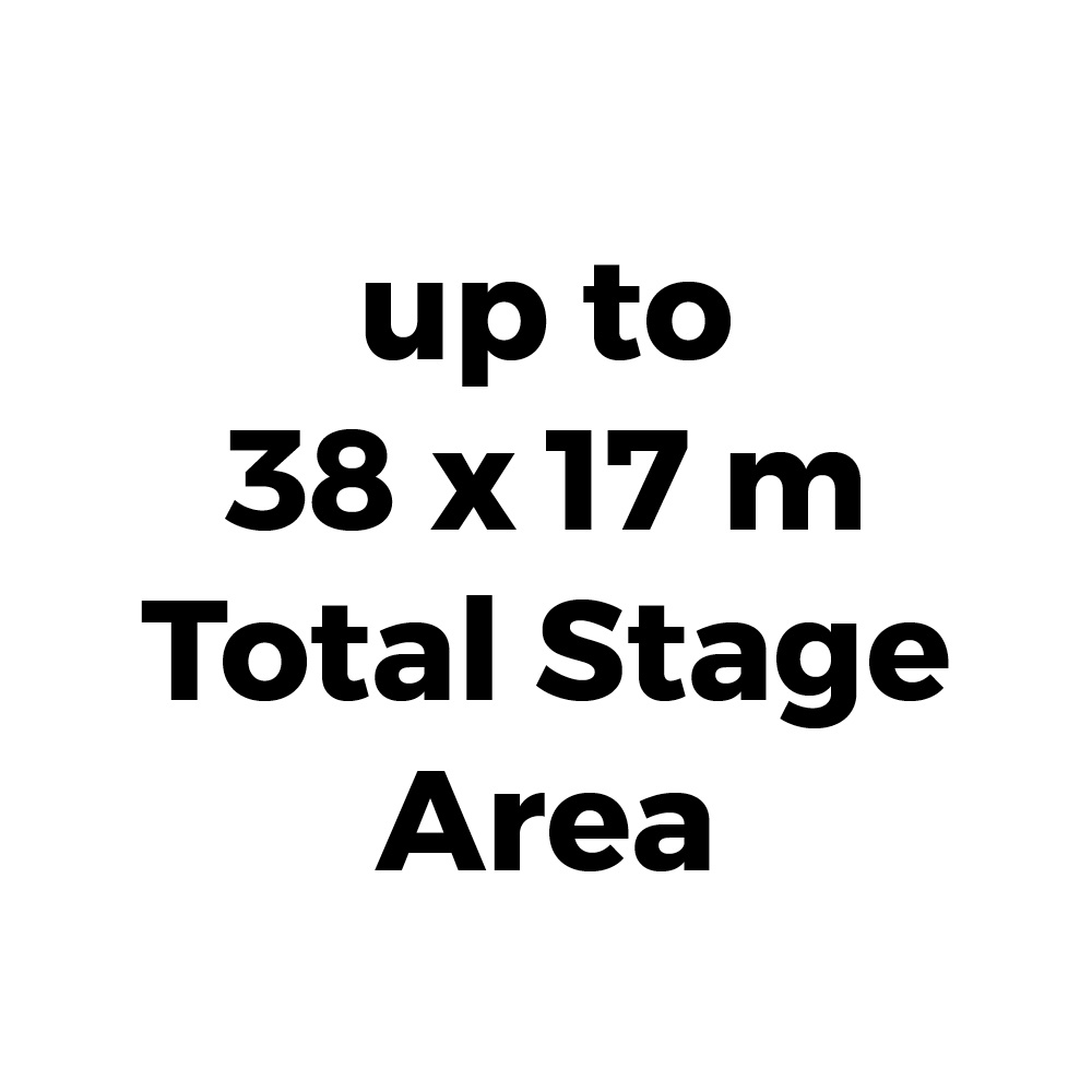 up to 38 x 17 m Total Stage  Area