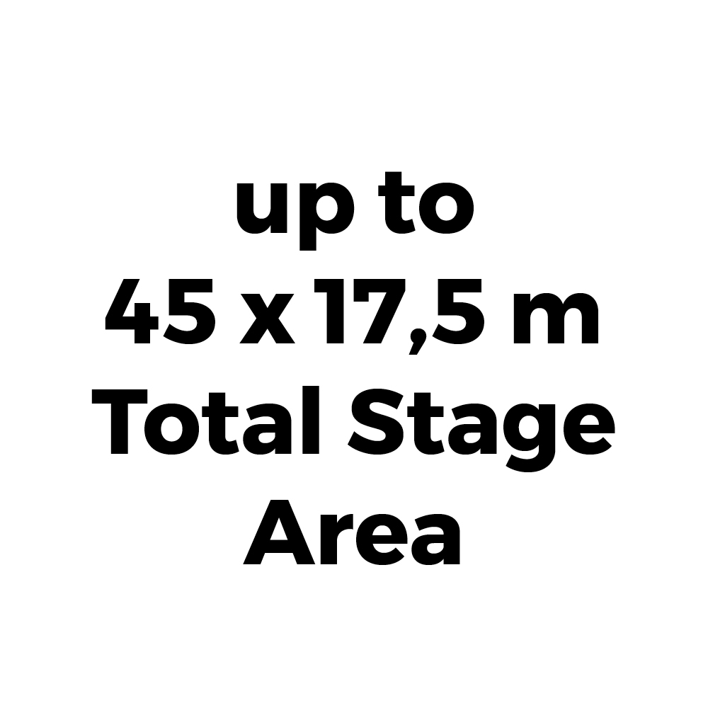 up to  45 x 17,5 m Total Stage  Area